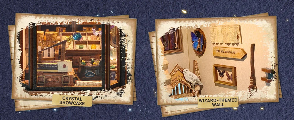 Crystal showcase and decorative wall details