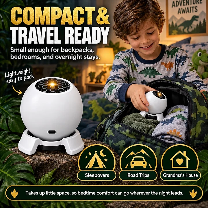 Compact projector packed in a backpack for travel