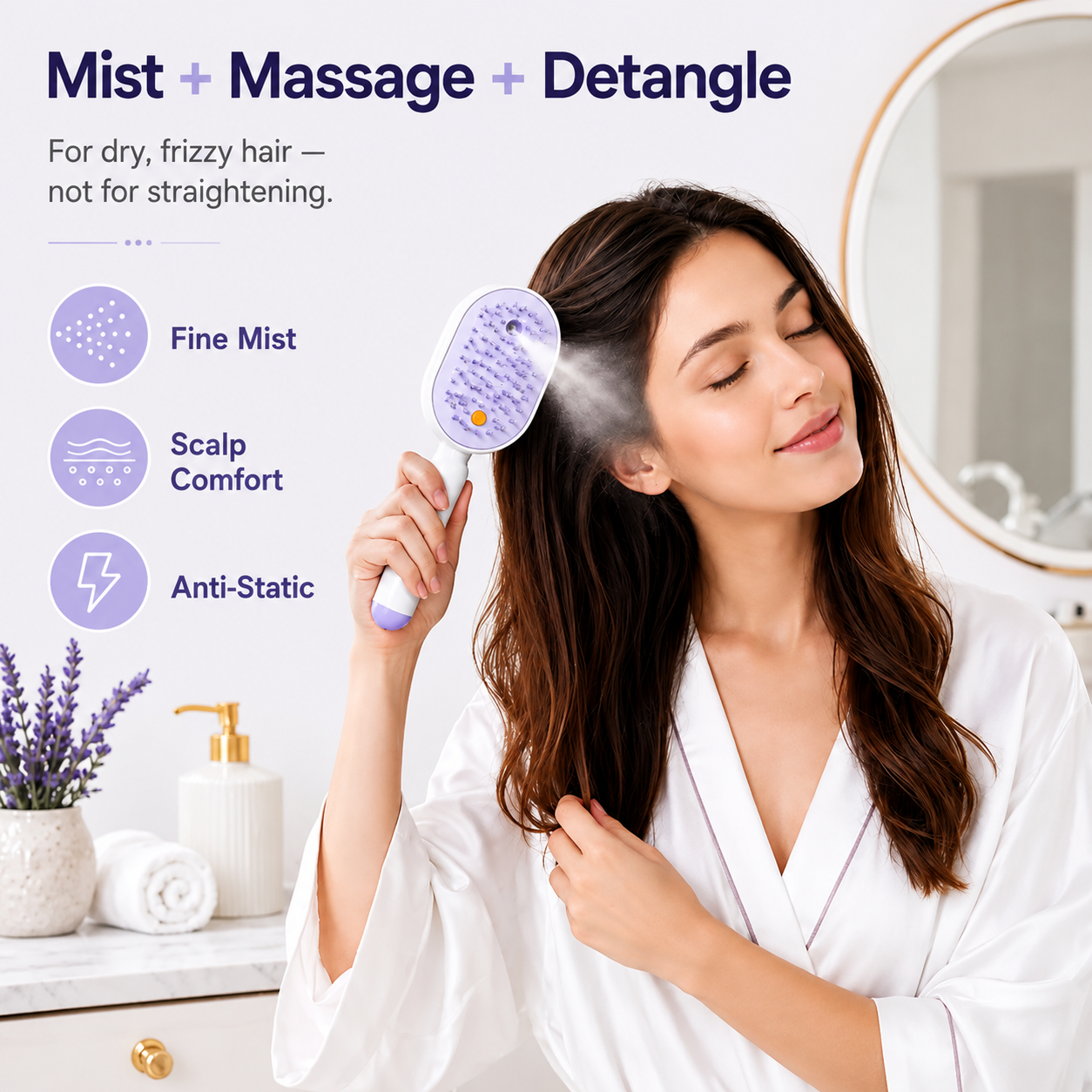 Electric Air Cushion Hair Brush – Anti-Tangle, Anti-Static & Volumizing Scalp Massager