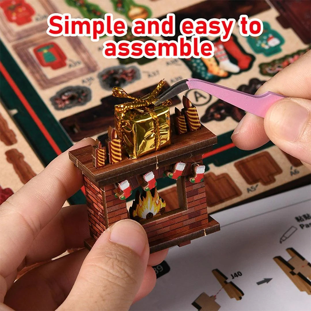 Christmas Shop DIY Wooden Book Nook Kit assembly design