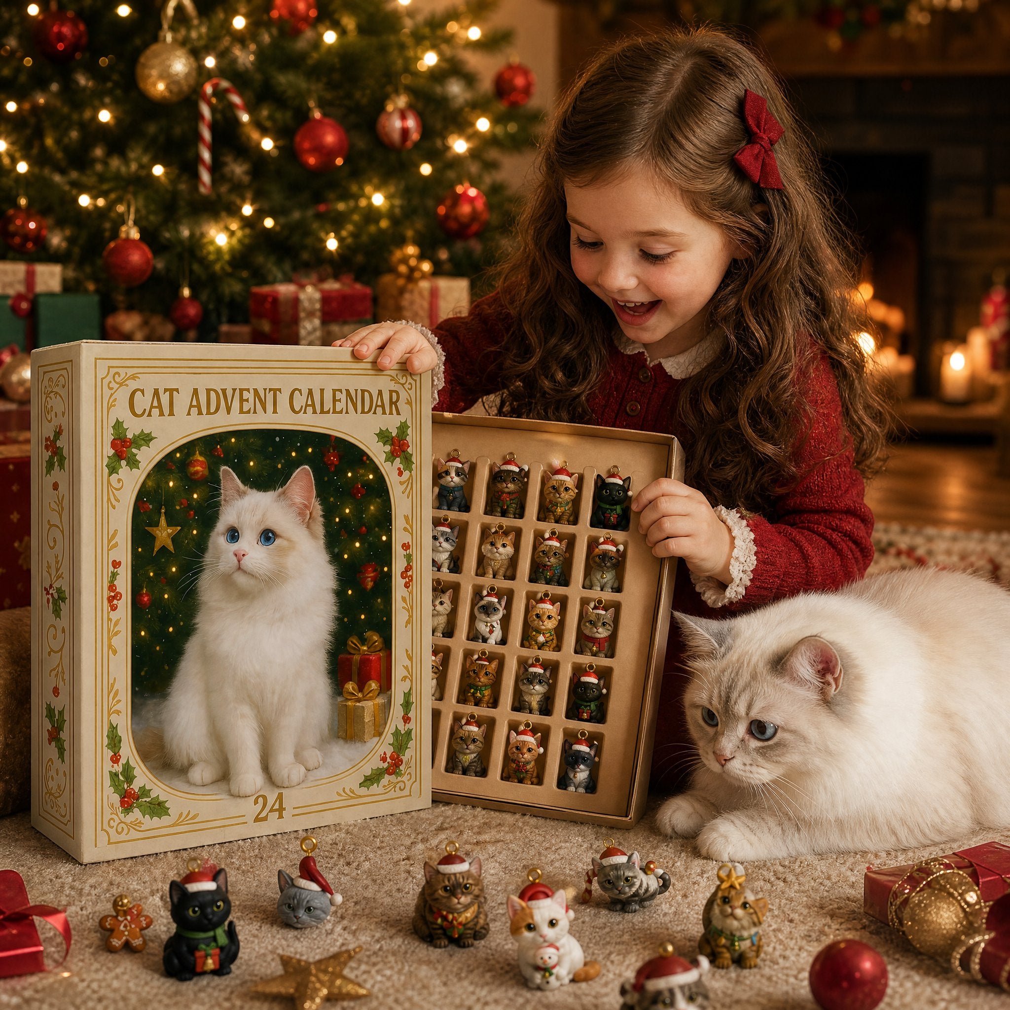 🎄 2026 Cat Advent Calendar – 24 Christmas Cat Charms 🐱✨