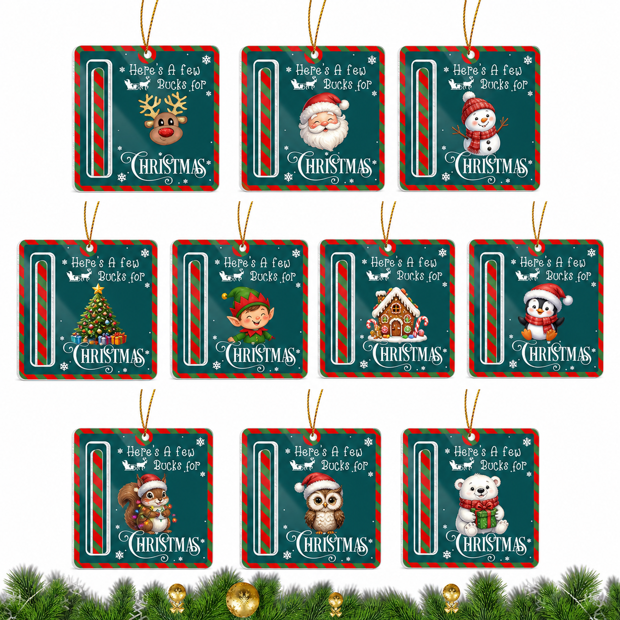 Here's A Few Bucks For Christmas - Personalized Wooden Ornament, Gift For Christmas