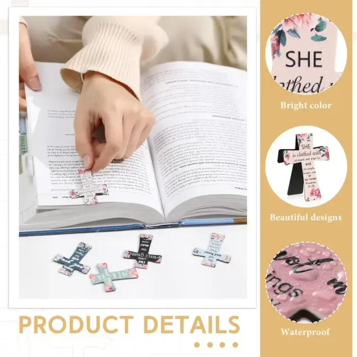 ✝️ Floral Cross Magnetic Bible Bookmarks