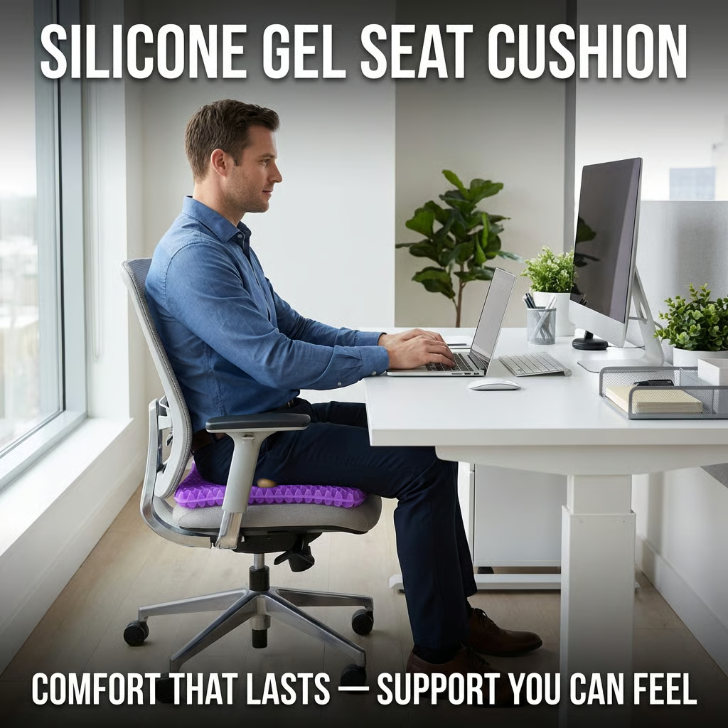 ✨ Ergonomic Silicone Seat Cushion – Relief You Can Feel