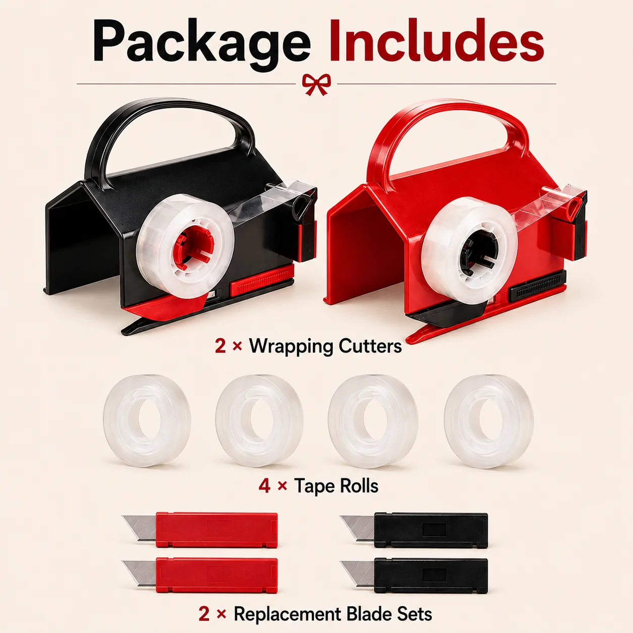 ⏳ LAST DAY SALE 40% OFF !!🔥🔥 New Style Wrapping Paper Cutter – Helps Cut Straight & Clean, Hidden Blade Design, for Wrapping Paper Rolls 🎁