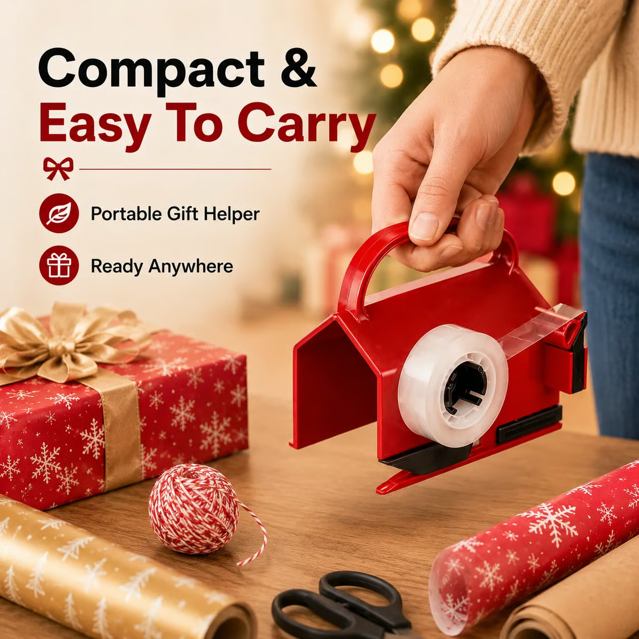 ⏳ LAST DAY SALE 40% OFF !!🔥🔥 New Style Wrapping Paper Cutter – Helps Cut Straight & Clean, Hidden Blade Design, for Wrapping Paper Rolls 🎁