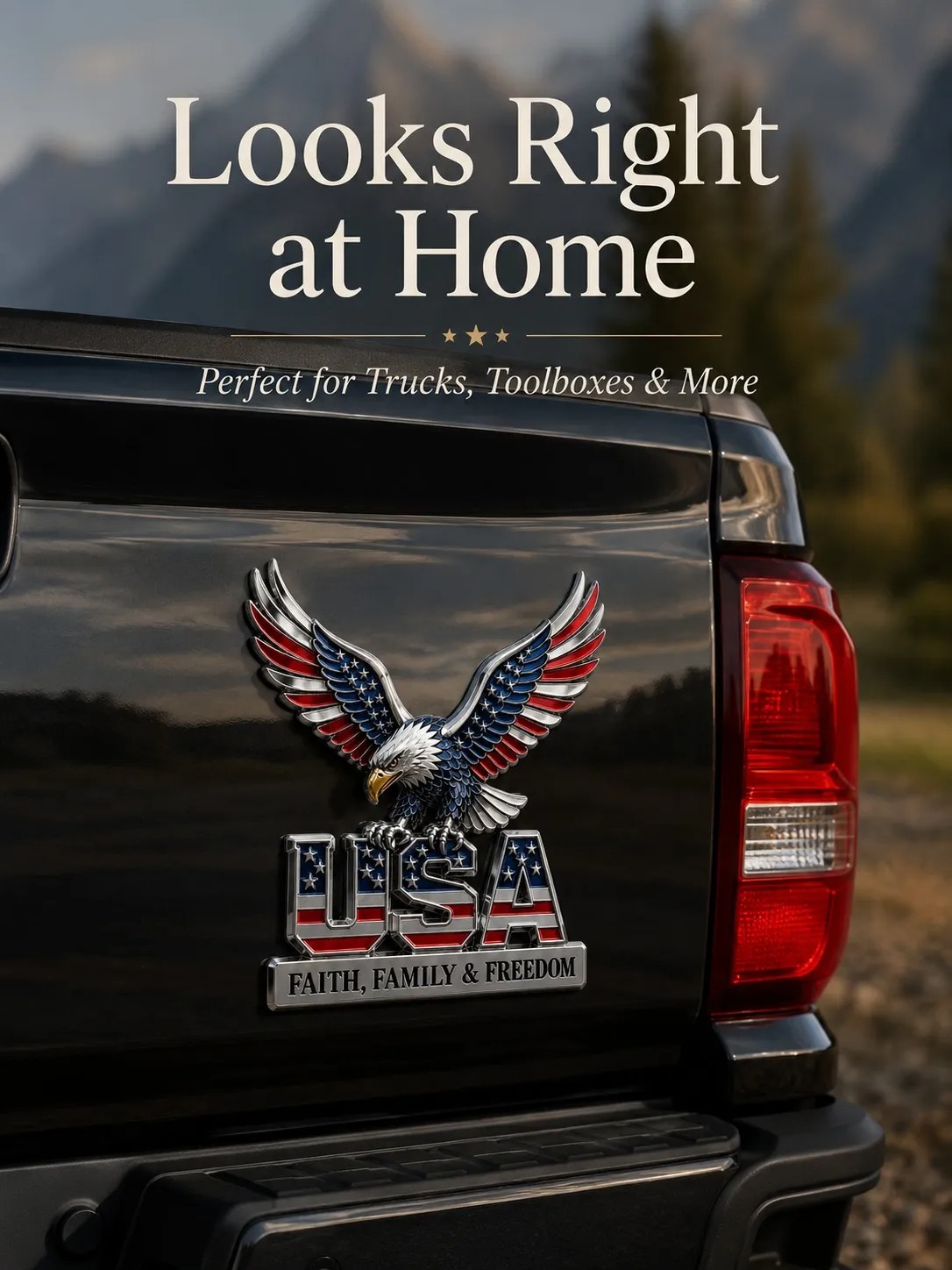 US250th Anniversary - ★USA Faith, Family & Freedom★ Metal Emblem