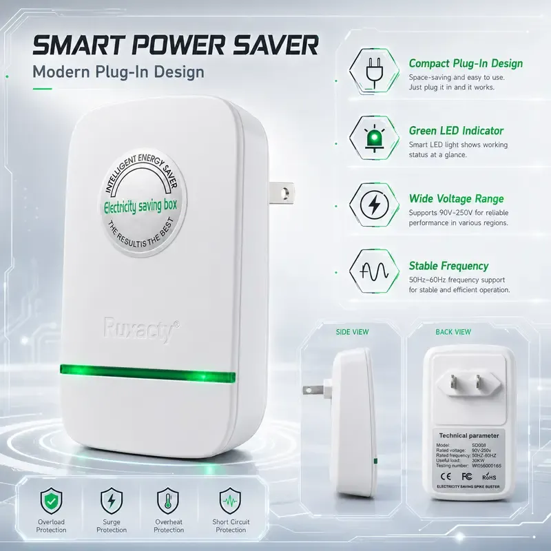 EcoPlug Saver™ Smart Plug-In Power Saver for Lower Energy Bills