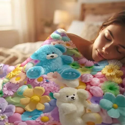 Soft 3D plush blanket texture
