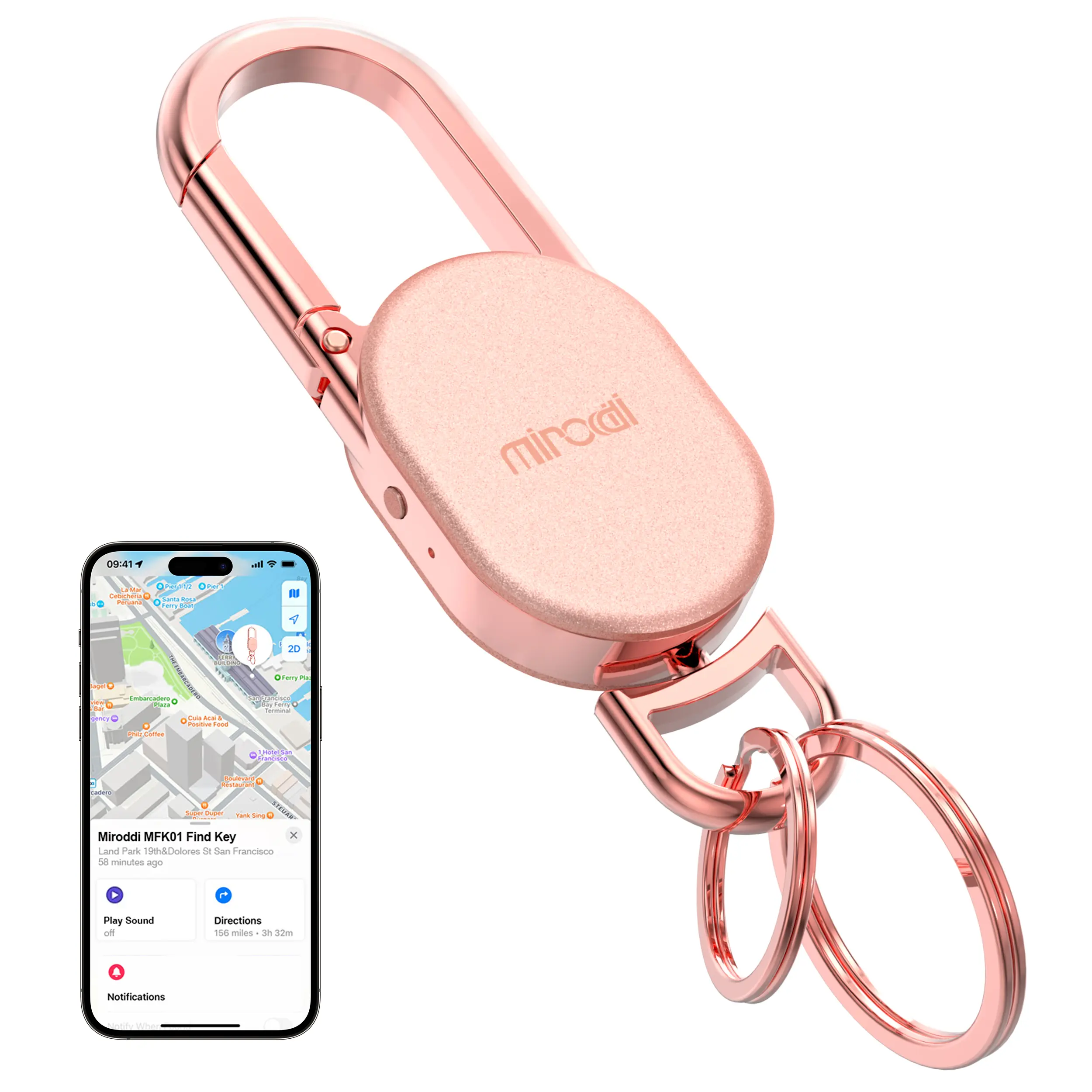 Accessories Works with Apple Find My(iOS Only), Heavy Duty Metal Carabiner Car Key Chains with GPS Tracker