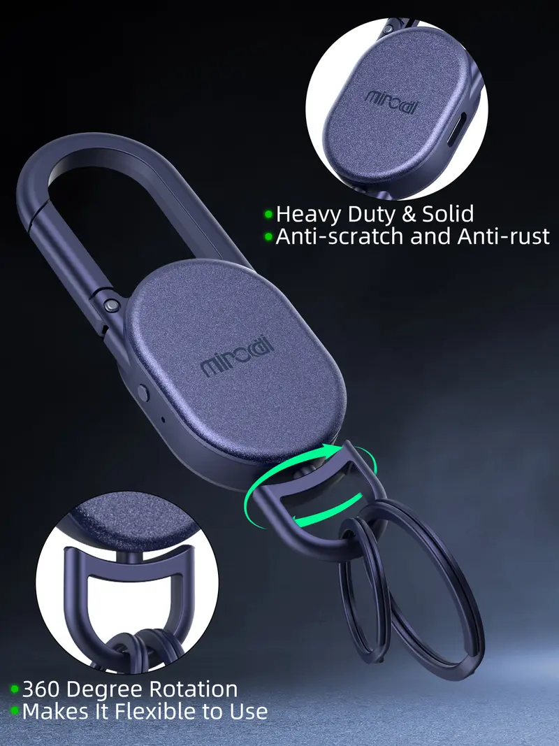 Accessories Works with Apple Find My(iOS Only), Heavy Duty Metal Carabiner Car Key Chains with GPS Tracker