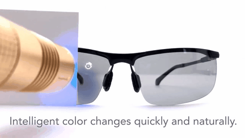 Demonstration of photochromic lenses responding to light