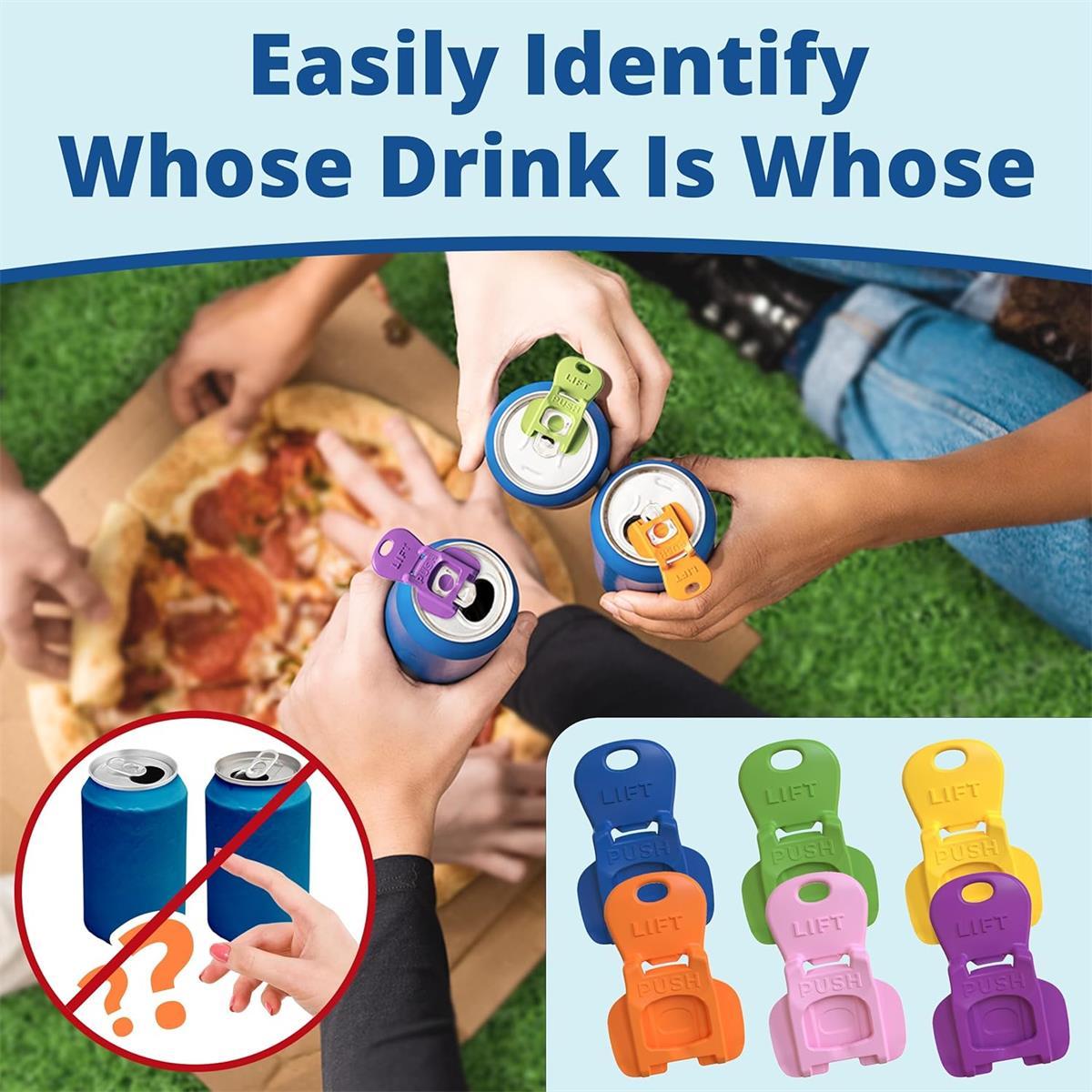 Complete Cover Easy-Tab Opener Beverage Barricade 2.0, 6 Counts Drink Can Protector Caps Lid for Soda, Beer and Cola, Shielding from Bugs, Bees and Dust at Parties, BBQs and the Beach, Portable Plastic Can Openers Complete Cover Easy-Tab Opener Beverage Barricade 2.0, 6 Counts Drink Can Protector Caps Lid for Soda, Beer and Cola, Shielding from Bugs, Bees and Dust at Parties, BBQs and the Beach, Portable Plastic Can Openers