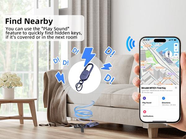 Miroddi for Keychain Tracker, Men's Accessories Works with Apple Find My(iOS Only), Heavy Duty Metal Carabiner Car Key Chains with GPS Tracker, Anti-Lost Keyring Finder Locator, Rechargeable, Steel, Waterproof, Christmas Gifts for BF, GF, Mens, Males Miroddi for Keychain Tracker, Men's Accessories Works with Apple Find My(iOS Only), Heavy Duty Metal Carabiner Car Key Chains with GPS Tracker, Anti-Lost Keyring Finder Locator, Rechargeable, Steel, Waterproof, Christmas Gifts for BF, GF, Mens, Males