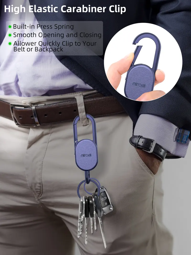Accessories Works with Apple Find My(iOS Only), Heavy Duty Metal Carabiner Car Key Chains with GPS Tracker