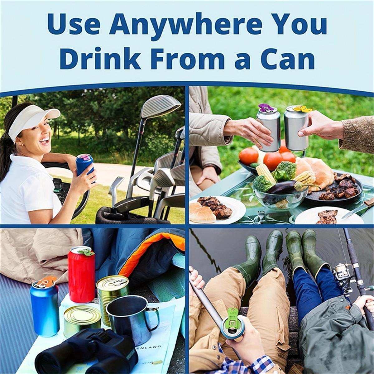 Complete Cover Easy-Tab Opener Beverage Barricade 2.0, 6 Counts Drink Can Protector Caps Lid for Soda, Beer and Cola, Shielding from Bugs, Bees and Dust at Parties, BBQs and the Beach, Portable Plastic Can Openers Complete Cover Easy-Tab Opener Beverage Barricade 2.0, 6 Counts Drink Can Protector Caps Lid for Soda, Beer and Cola, Shielding from Bugs, Bees and Dust at Parties, BBQs and the Beach, Portable Plastic Can Openers
