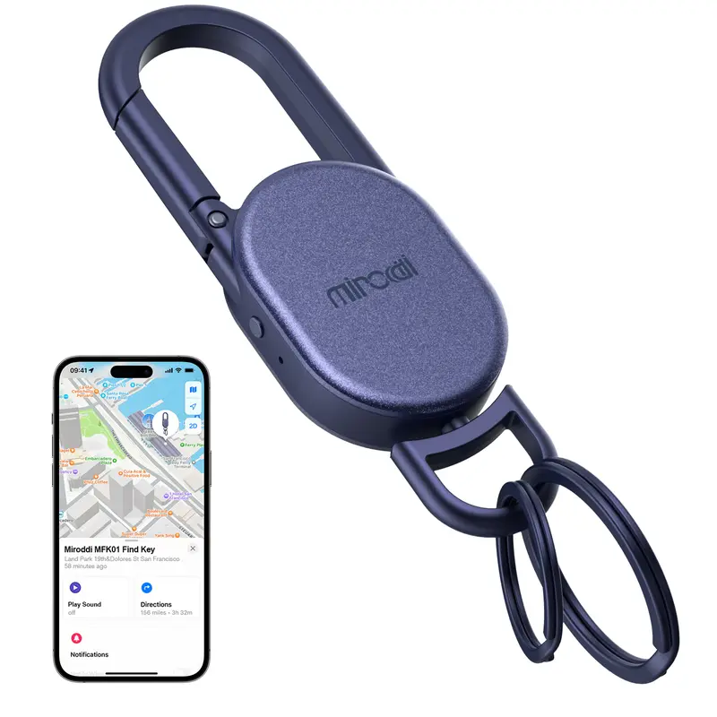 Accessories Works with Apple Find My(iOS Only), Heavy Duty Metal Carabiner Car Key Chains with GPS Tracker