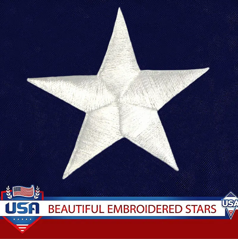 Embroidered American Flag Heavy-Duty Outdoor US Flag - Embroidered Stars