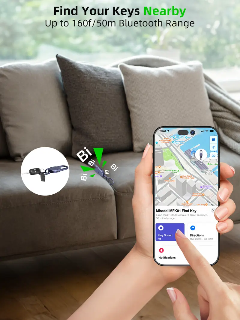 Accessories Works with Apple Find My(iOS Only), Heavy Duty Metal Carabiner Car Key Chains with GPS Tracker