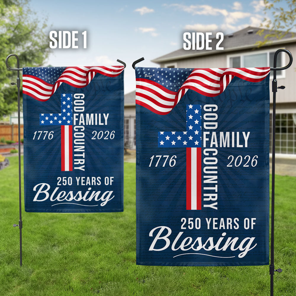 250 Years of Blessing God 1776 2026 Patriotic Flag 