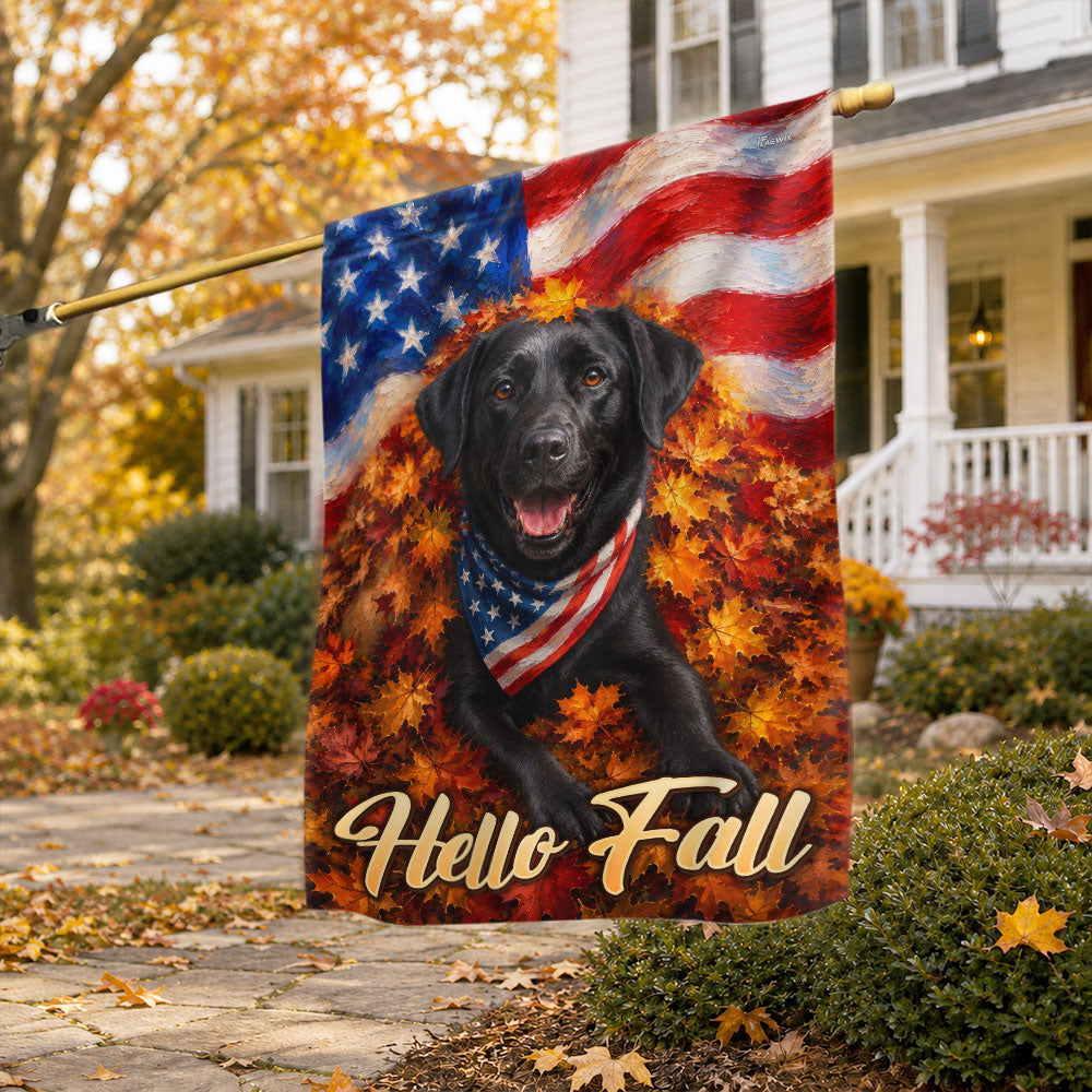 Black Labrador Retriever Garden Flag, American Dog Fall Decor