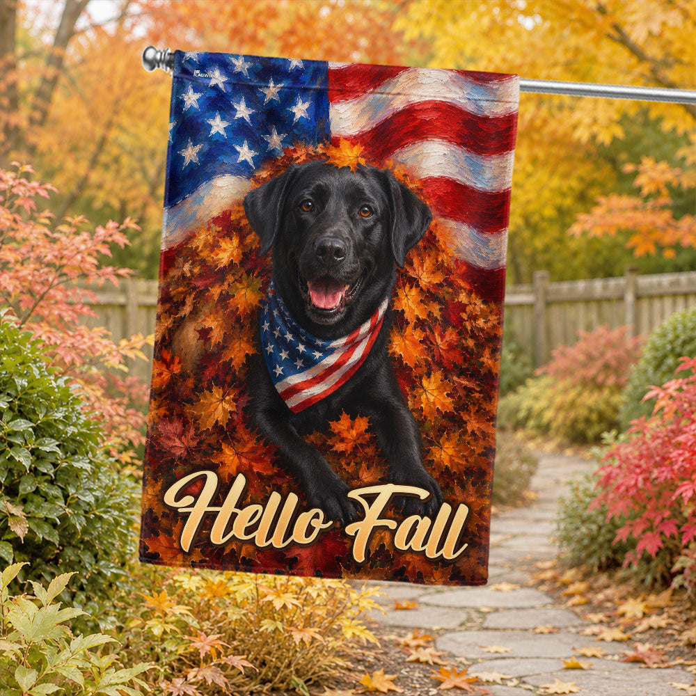 Black Labrador Retriever Garden Flag, American Dog Fall Decor