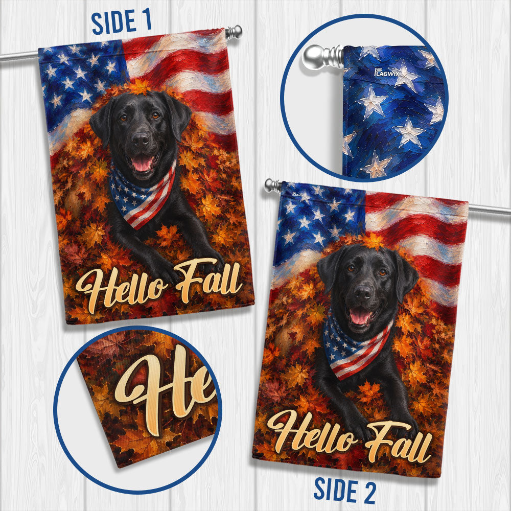 Black Labrador Retriever Garden Flag, American Dog Fall Decor