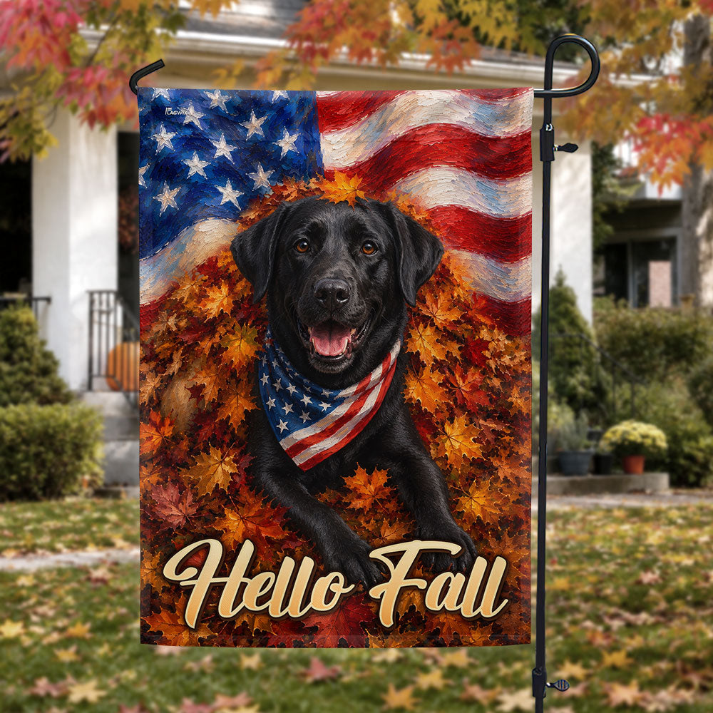 Black Labrador Retriever Garden Flag, American Dog Fall Decor