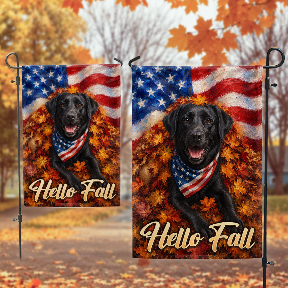 Black Labrador Retriever Garden Flag, American Dog Fall Decor