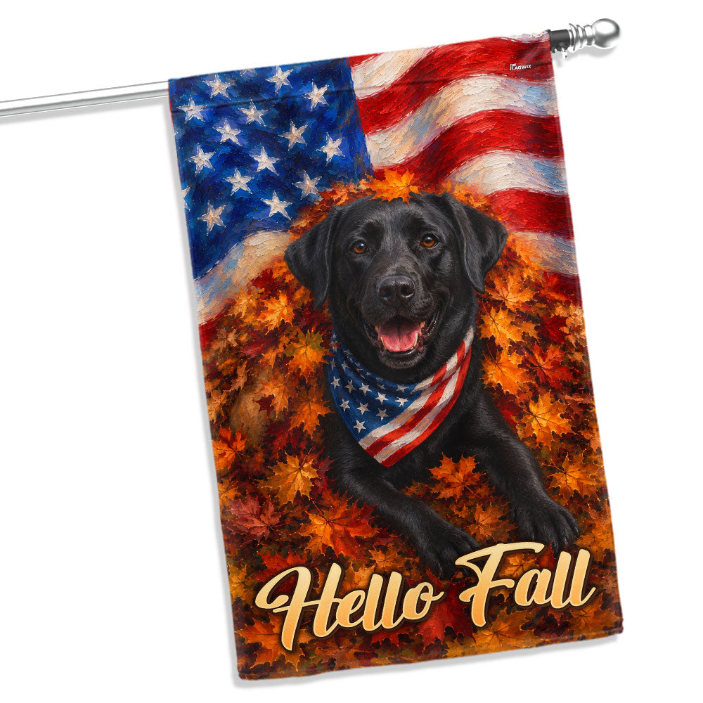 Black Labrador Retriever Garden Flag, American Dog Fall Decor