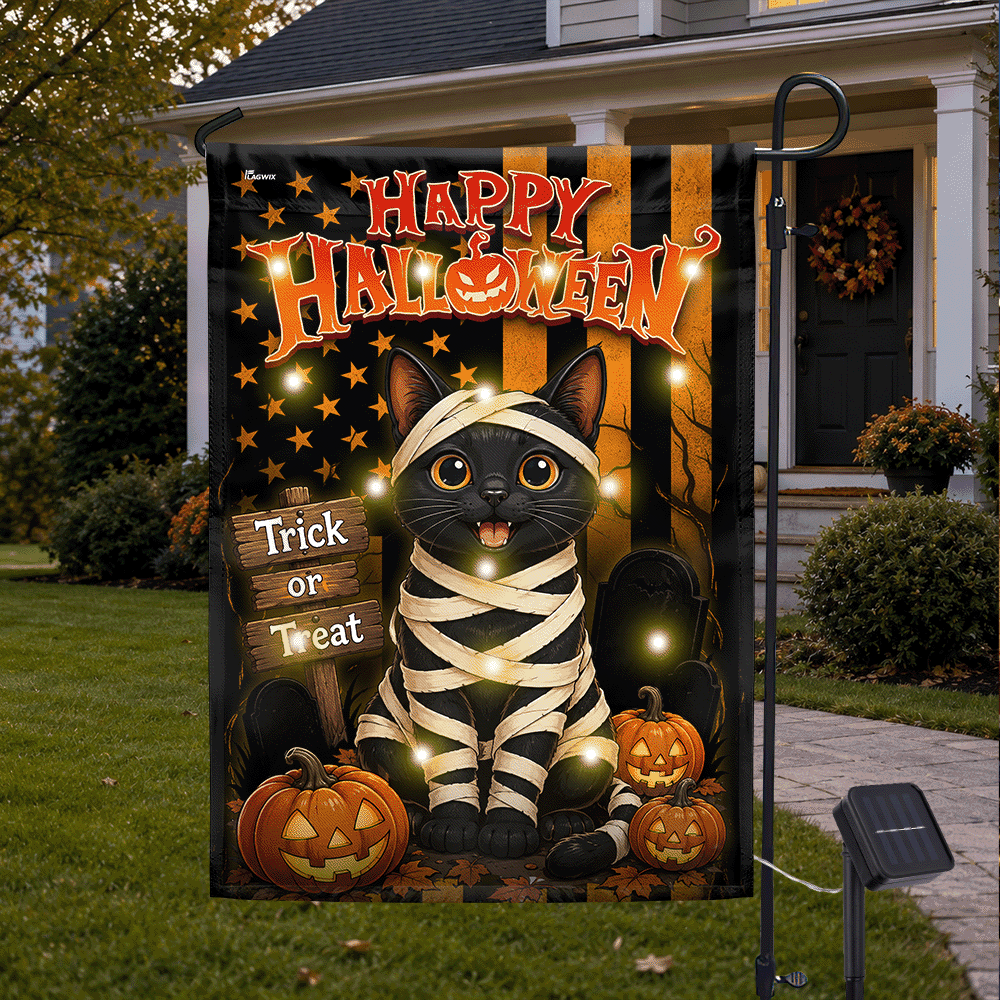Happy Halloween Bombay Cat Trick Or Treat  Garden Flag