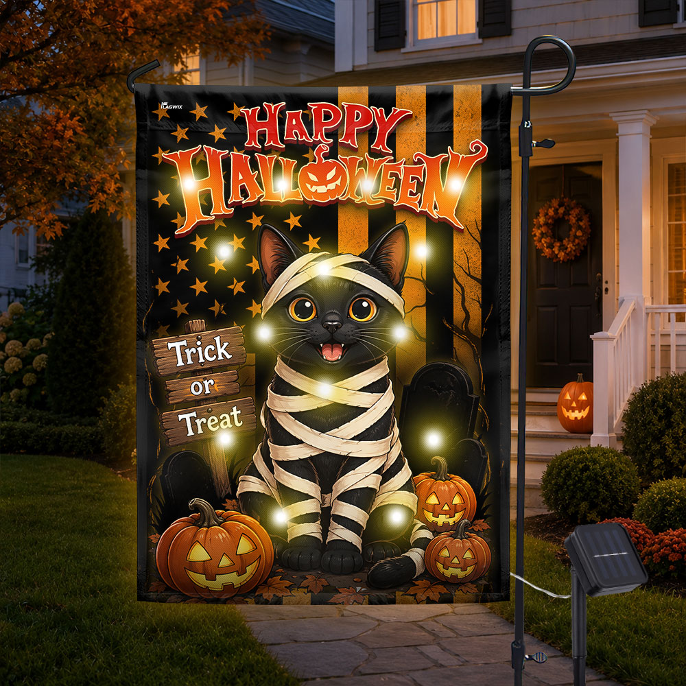 Happy Halloween Bombay Cat Trick Or Treat  Garden Flag