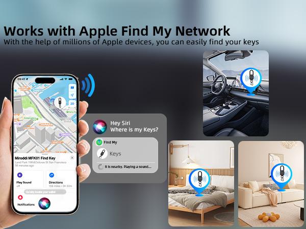Miroddi for Keychain Tracker, Men's Accessories Works with Apple Find My(iOS Only), Heavy Duty Metal Carabiner Car Key Chains with GPS Tracker, Anti-Lost Keyring Finder Locator, Rechargeable, Steel, Waterproof, Christmas Gifts for BF, GF, Mens, Males Miroddi for Keychain Tracker, Men's Accessories Works with Apple Find My(iOS Only), Heavy Duty Metal Carabiner Car Key Chains with GPS Tracker, Anti-Lost Keyring Finder Locator, Rechargeable, Steel, Waterproof, Christmas Gifts for BF, GF, Mens, Males