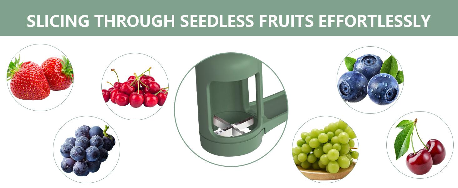 Summer Sale LUVAN Grape Cutter for Toddlers 1-3 - Stainless Steel Baby Fruit Slicer Safe & Easy Grape, Cherry Tomato, Strawberry, Blueberry Cutter - Lightweight Kitchen Gadget for Fruit Salad & Cake Decor