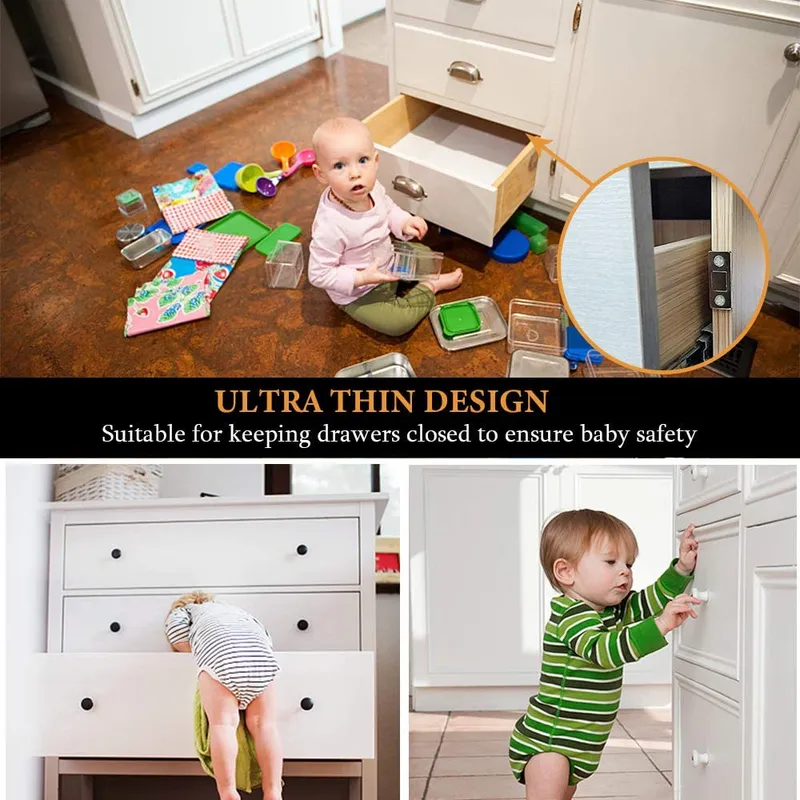 Ultra-thin cabinet catch used on household drawers