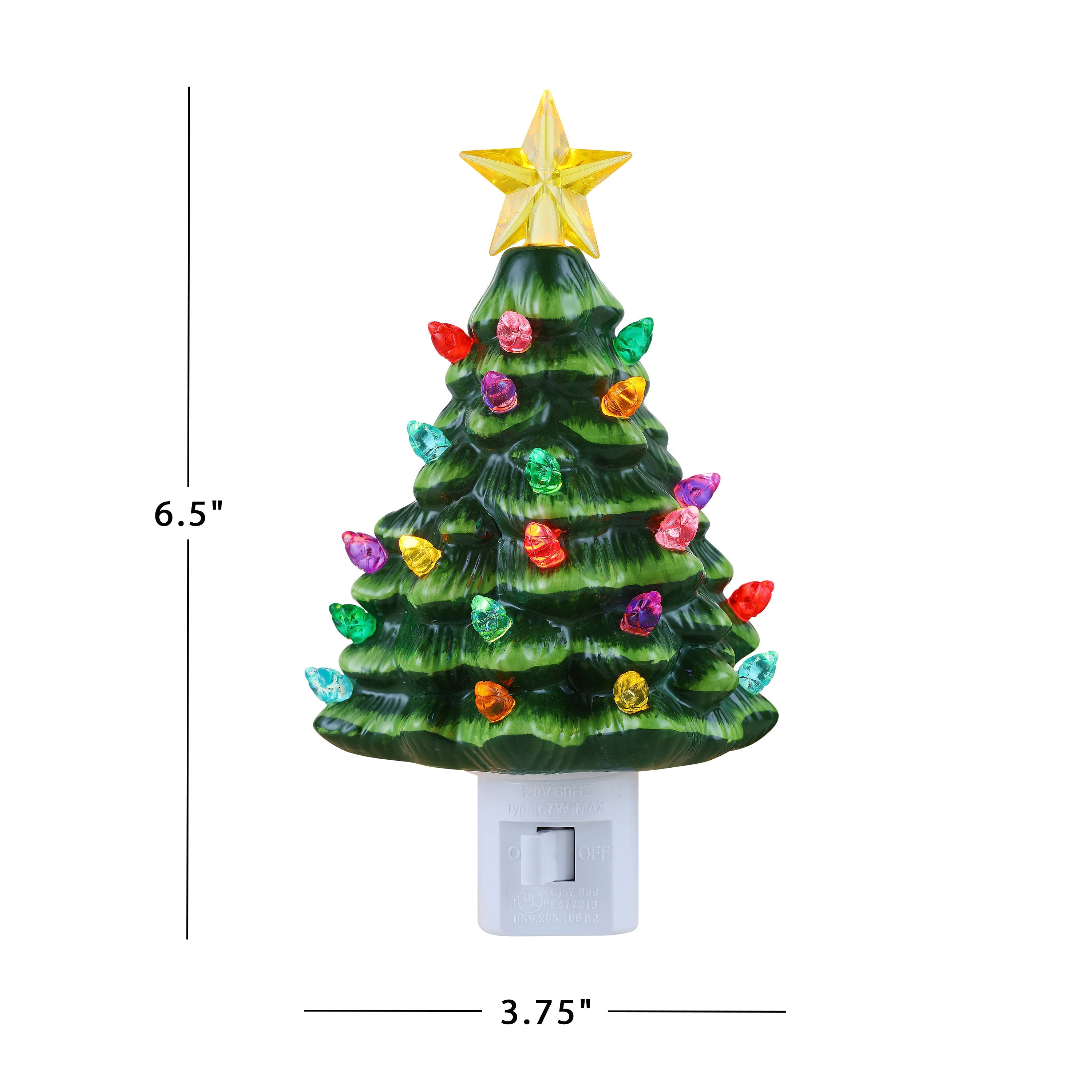 6 in. Nostalgic Resin Tree Nightlight - Green