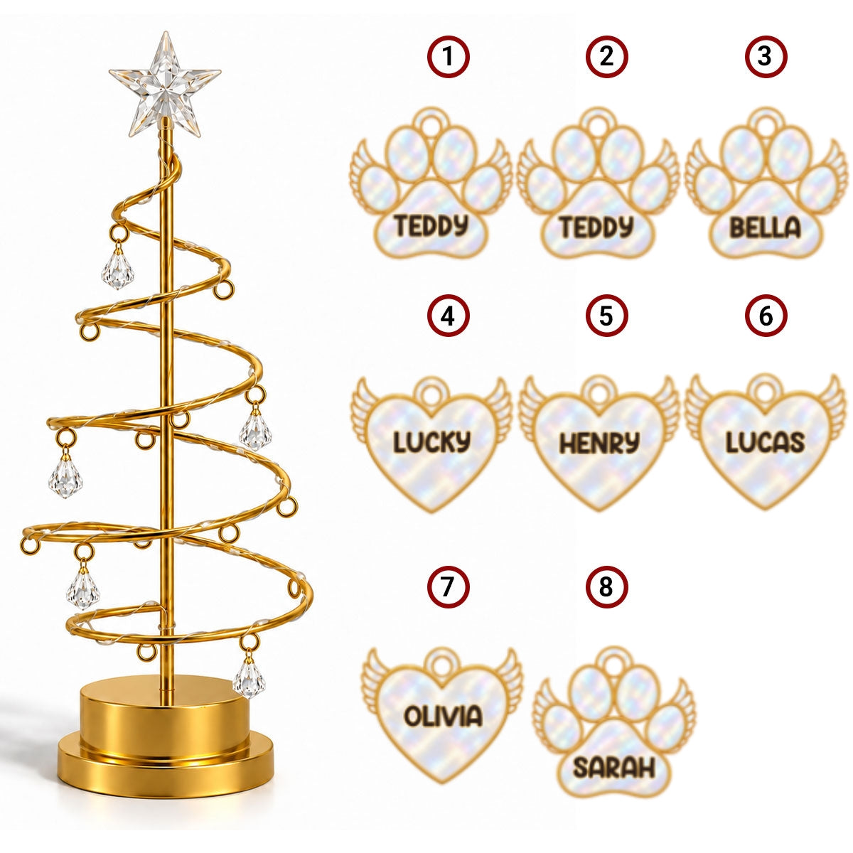 Personalized LED tree light details