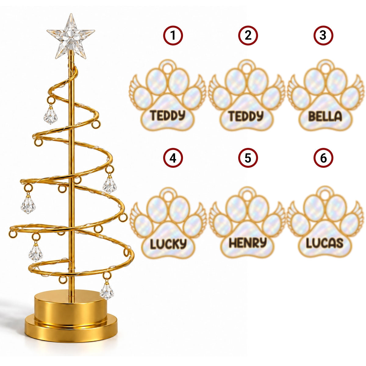 Personalized illuminated tree displayed at home