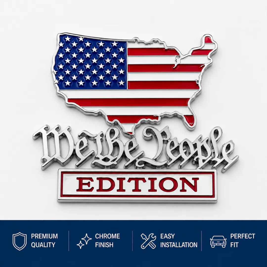 USA 250th Anniversary Metal Emblem – Faith, Family & Freedom Patriotic Car Badge