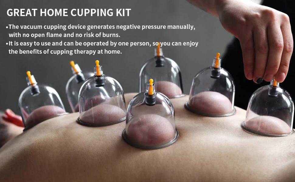 【FathersDayGift】Cupping Set, 6 Cups Cupping Kit for Massage Therapy, Chinese Cupping Therapy Set with Magnetics, Professional Vacuum Cupping Set for Cellulite Reduction Muscle Pain Relief with Manual Pump,dealsforyoudays,midyearsale