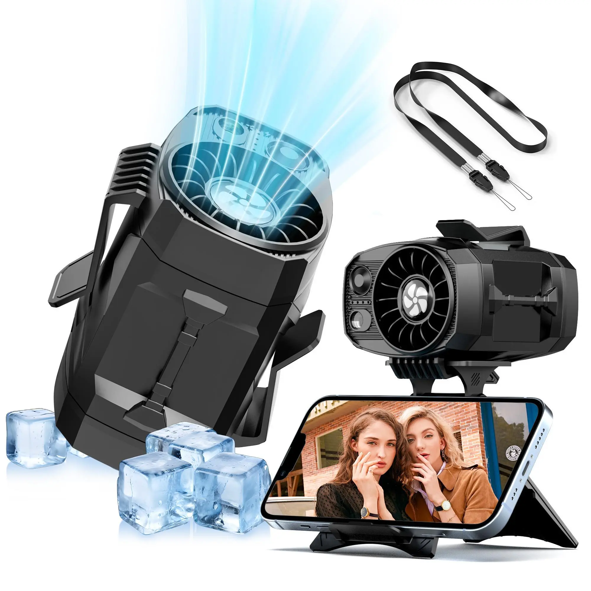 Portable Rechargeable Clip Fan with Stand – 4-Speed Strong Airflow