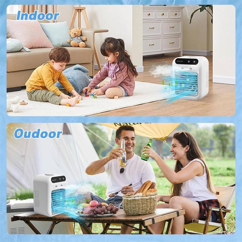 3-in-1 Portable Air Cooler Fan – Rechargeable Mist & Cooling Fan