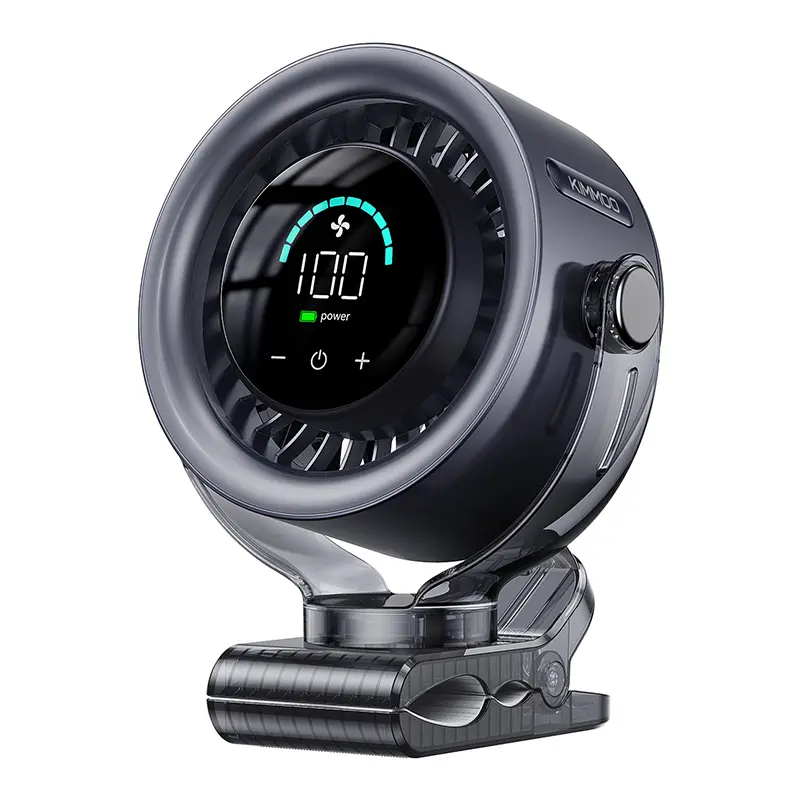 4000mAh Portable Clip-On Fan – 100-Speed Turbo Cooling with LED Display