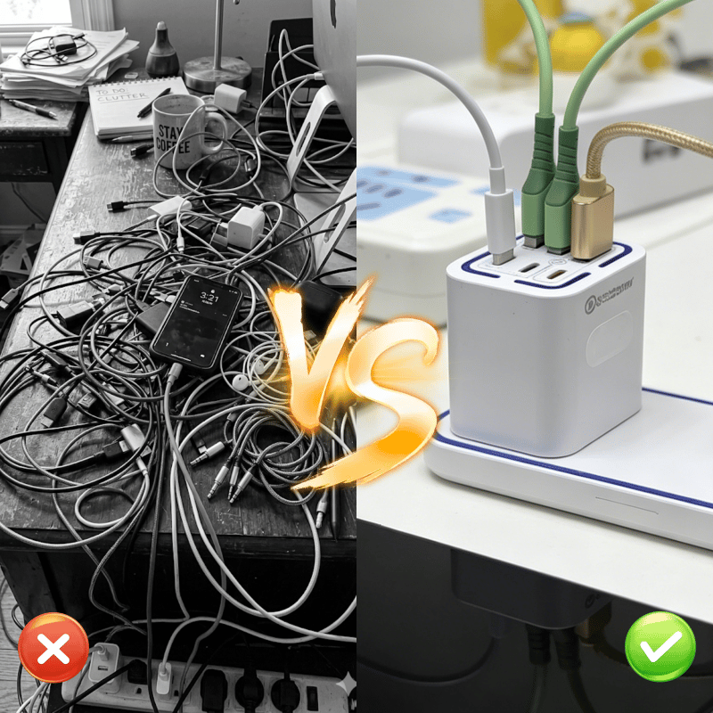 50W Multi-Port Fast Charger – Charge Up to 6 Devices Simultaneously with Smart Power Distribution
