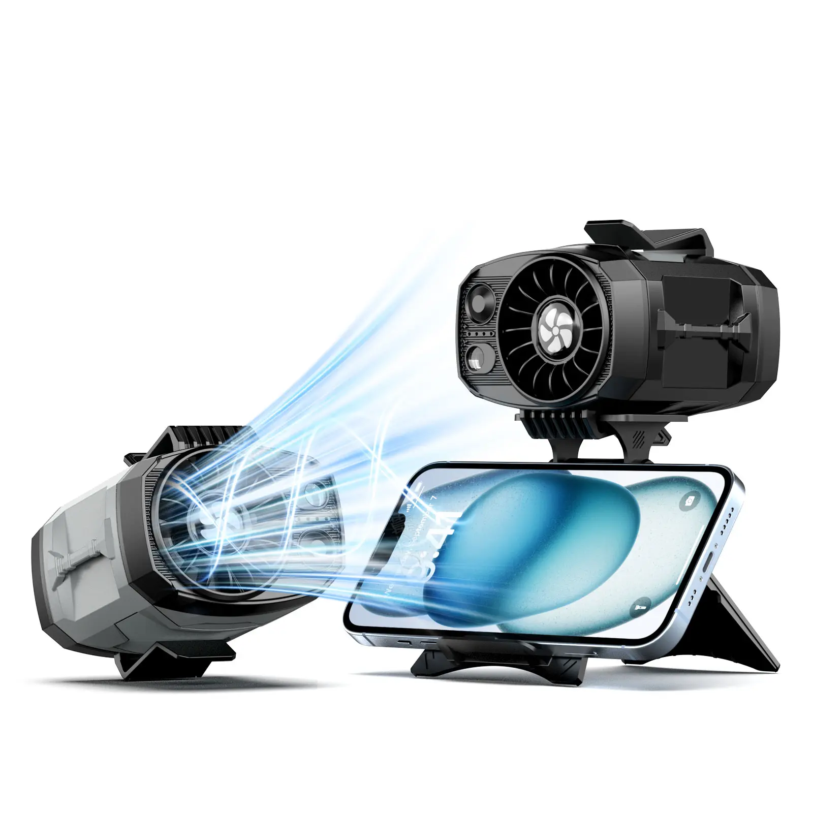 Portable Rechargeable Clip Fan with Stand – 4-Speed Strong Airflow
