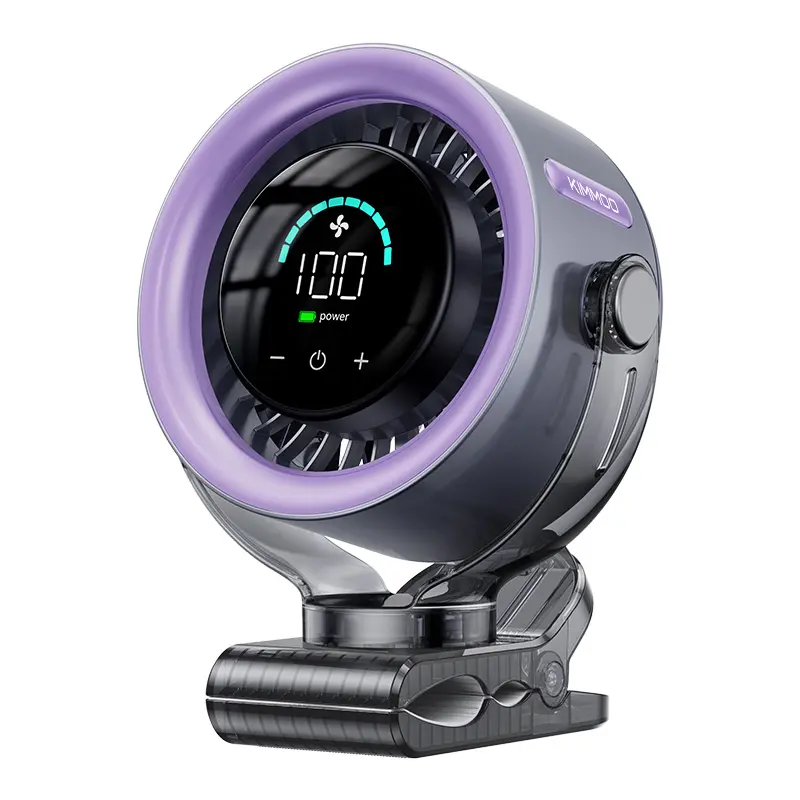 4000mAh Portable Clip-On Fan – 100-Speed Turbo Cooling with LED Display