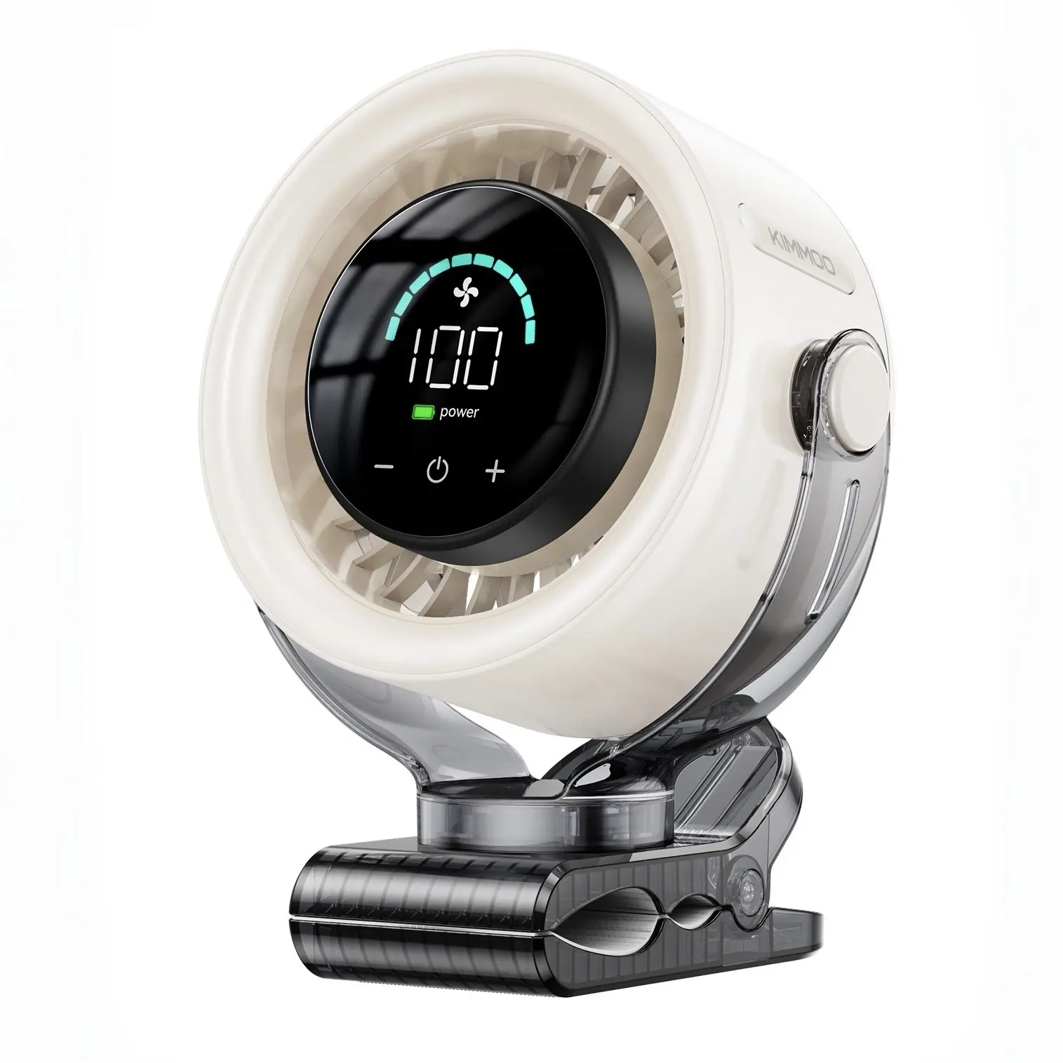 4000mAh Portable Clip-On Fan – 100-Speed Turbo Cooling with LED Display