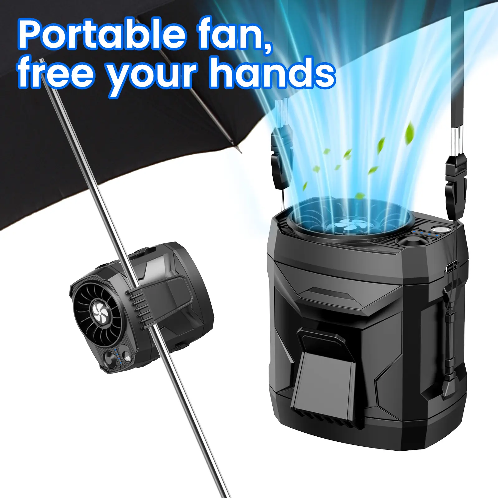 Portable Rechargeable Clip Fan with Stand – 4-Speed Strong Airflow