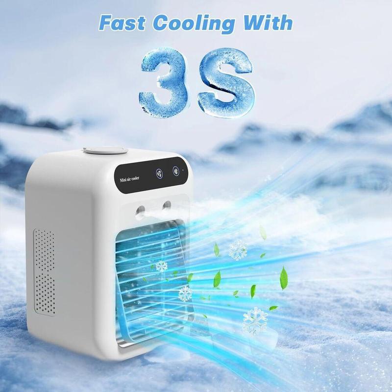 3-in-1 Portable Air Cooler Fan – Rechargeable Mist & Cooling Fan