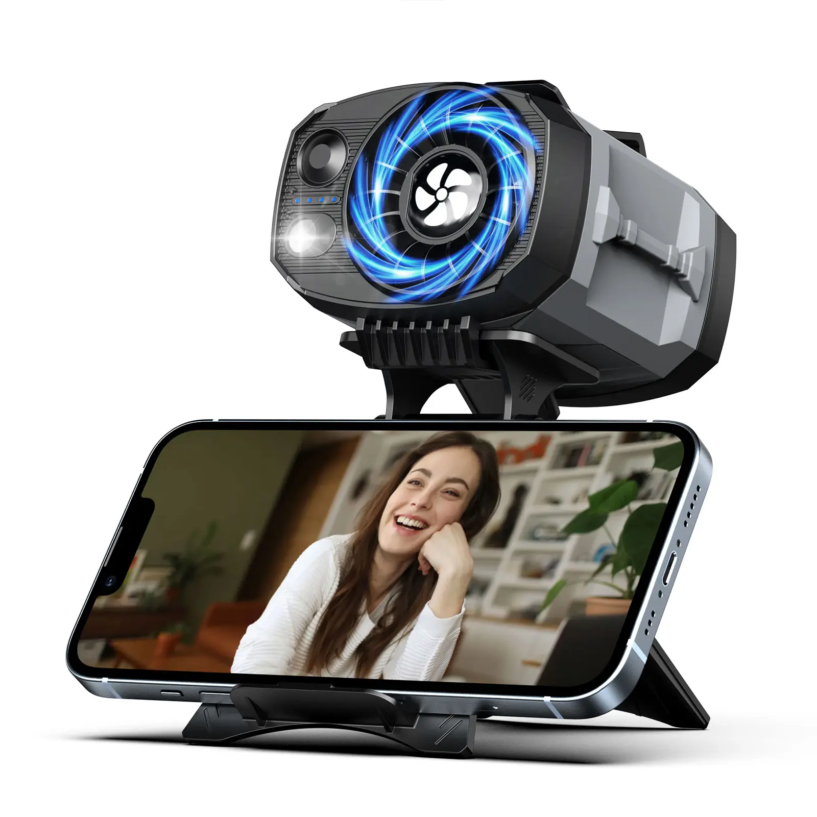 Portable Rechargeable Clip Fan with Stand – 4-Speed Strong Airflow